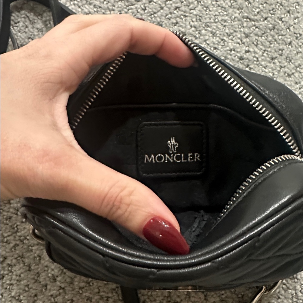 Moncler Black Quilted Crossbody Bag with Chain Strap - Picture 7 of 7